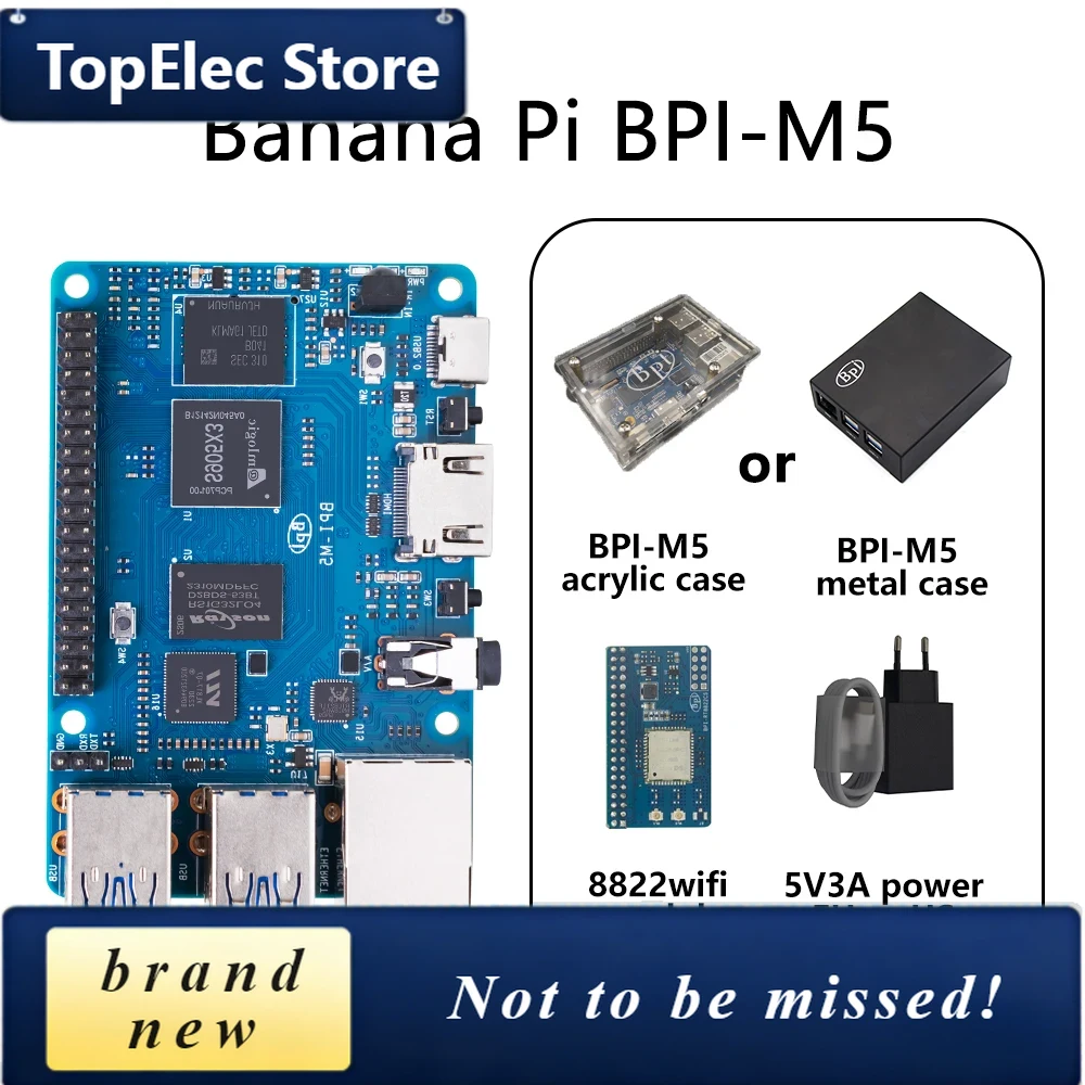 Banana Pi Bpi-M5 - TopElec Banana PI BPI-M5 ชุดเซ็ตพร้อมเคส พาวเวอร์